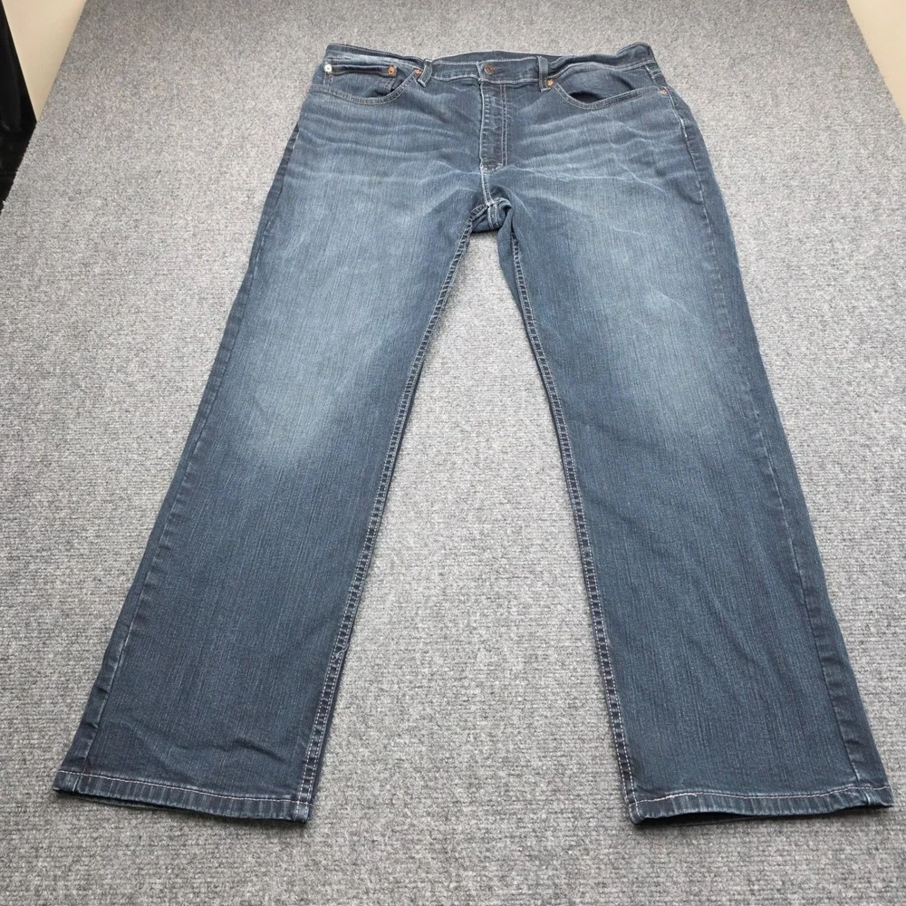 Levi's 559 Relaxed Straight Jeans Mens 38x30 Dark Wash Denim Blue‎ Stretch EUC